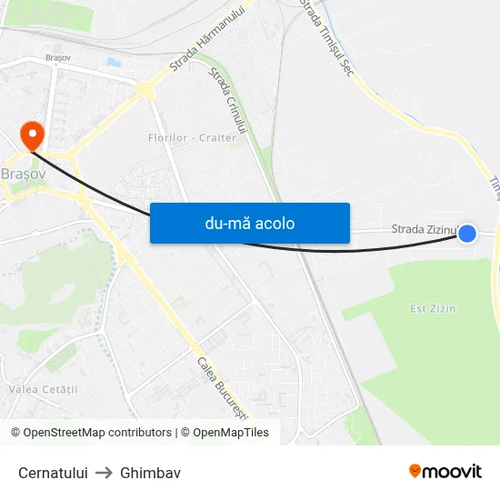 Harta de Cernatului către Ghimbav