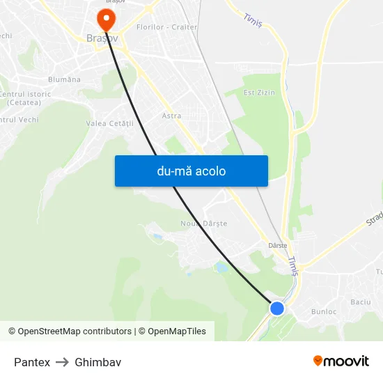 Harta de Pantex către Ghimbav