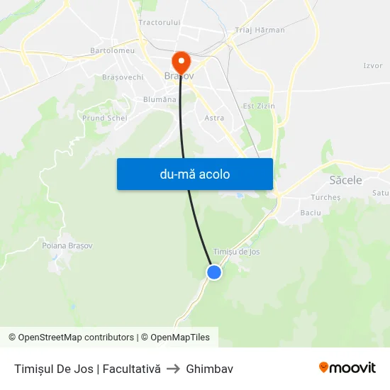 Harta de Timișul De Jos | Facultativă către Ghimbav