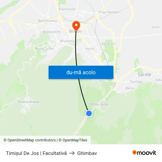 Harta de Timișul De Jos | Facultativă către Ghimbav