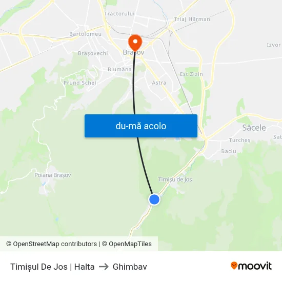 Harta de Timișul De Jos | Halta către Ghimbav