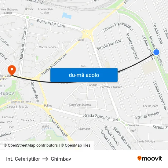 Harta de Int. Ceferiștilor către Ghimbav