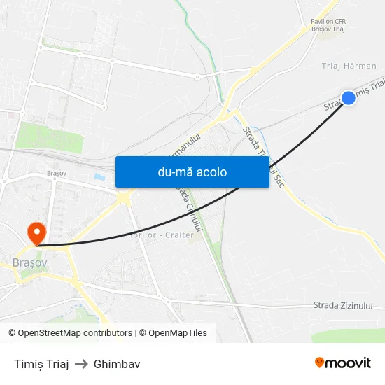 Harta de Timiș Triaj către Ghimbav