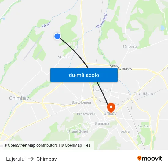 Harta de Lujerului către Ghimbav