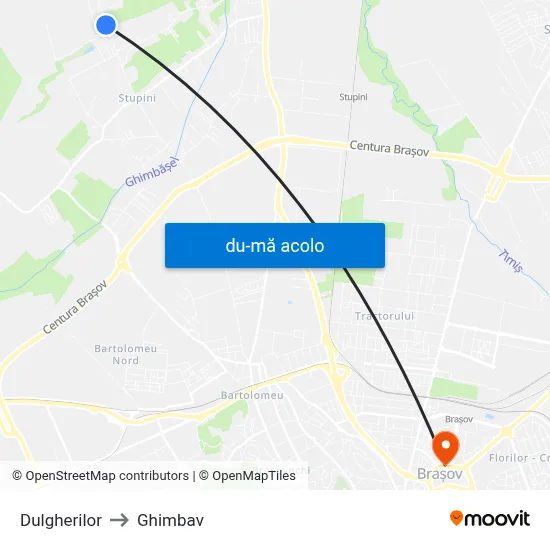 Harta de Dulgherilor către Ghimbav