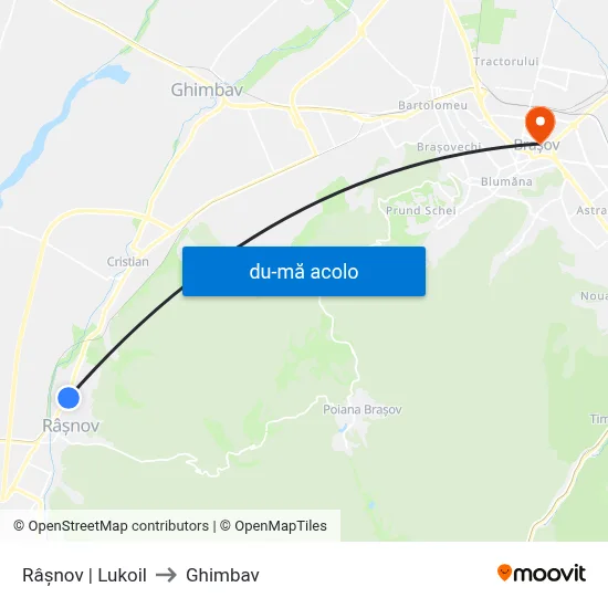 Harta de Râșnov | Lukoil către Ghimbav