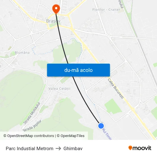 Harta de Parc Industial Metrom către Ghimbav