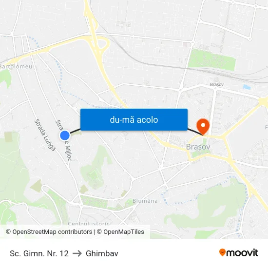 Harta de Sc. Gimn. Nr. 12 către Ghimbav