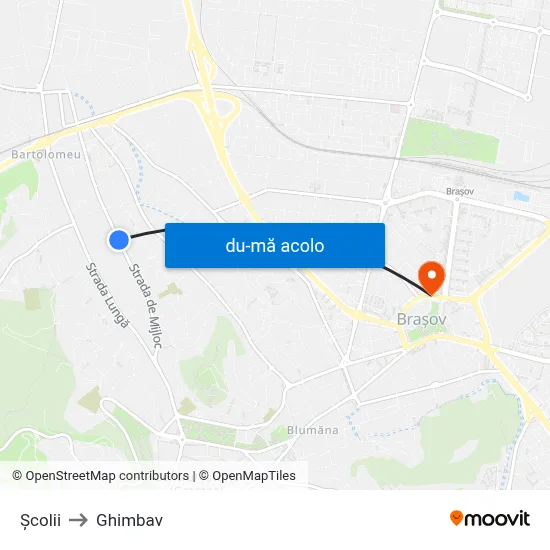 Harta de Școlii către Ghimbav