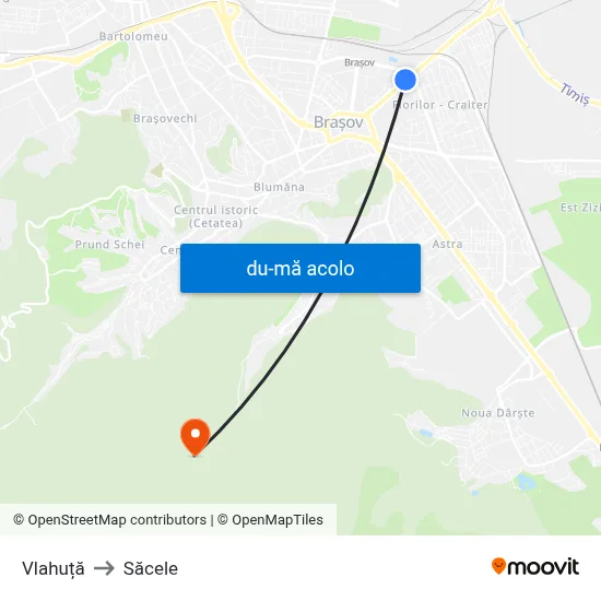 Harta de Vlahuță către Săcele
