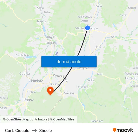 Harta de Cart. Ciucului către Săcele