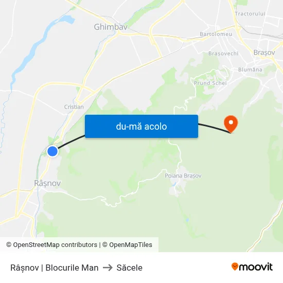 Harta de Râșnov | Blocurile Man către Săcele