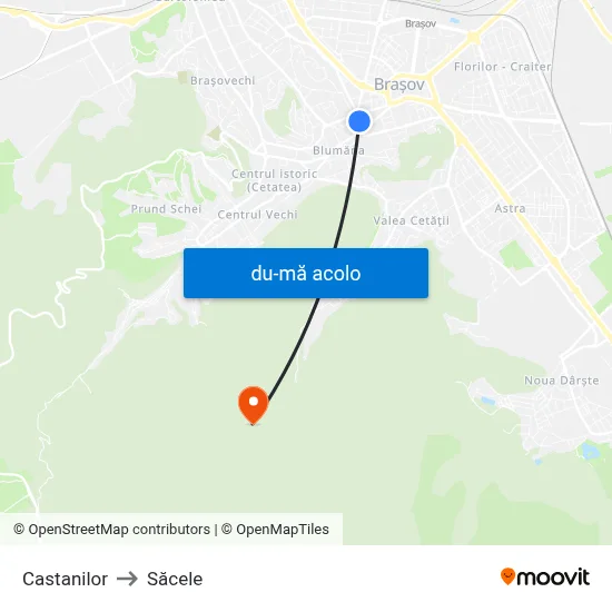 Harta de Castanilor către Săcele