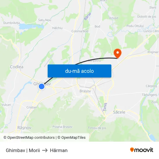 Harta de Ghimbav | Morii către Hărman