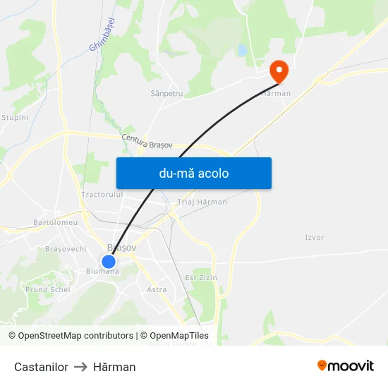 Harta de Castanilor către Hărman