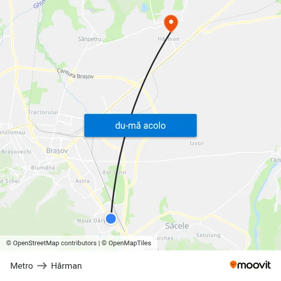 Harta de Metro către Hărman