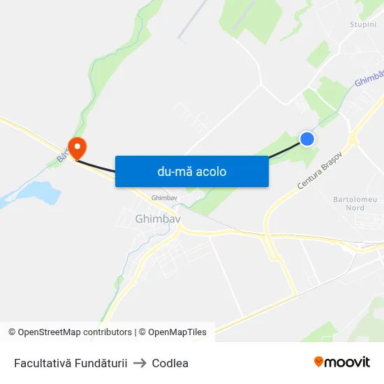 Harta de Facultativă Fundăturii către Codlea