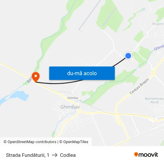 Harta de Strada Fundăturii, 1 către Codlea