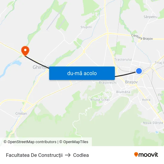 Harta de Facultatea De Construcţii către Codlea