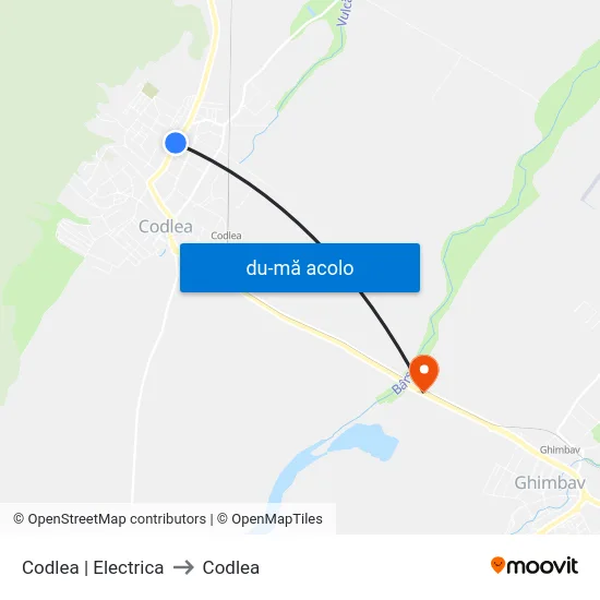 Harta de Codlea | Electrica către Codlea