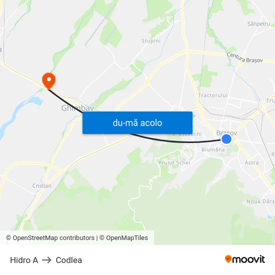 Harta de Hidro A către Codlea