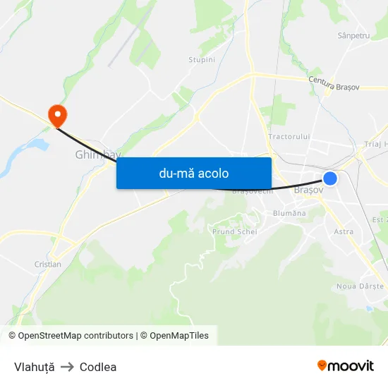 Harta de Vlahuță către Codlea