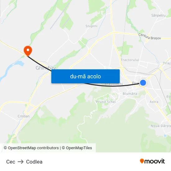Harta de Cec către Codlea