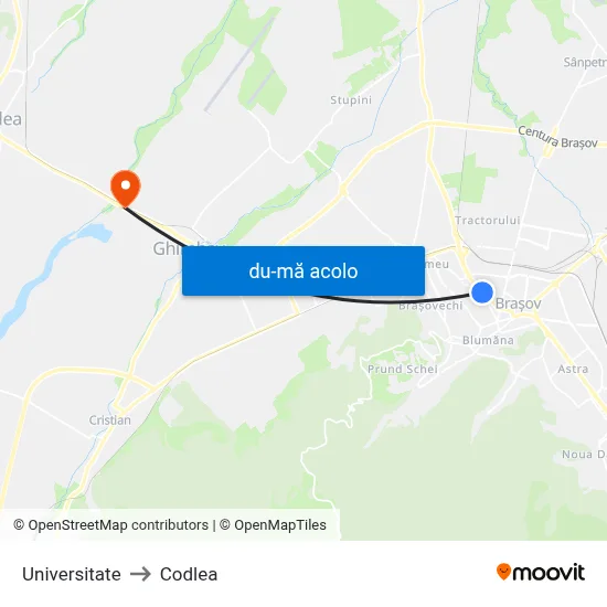 Harta de Universitate către Codlea