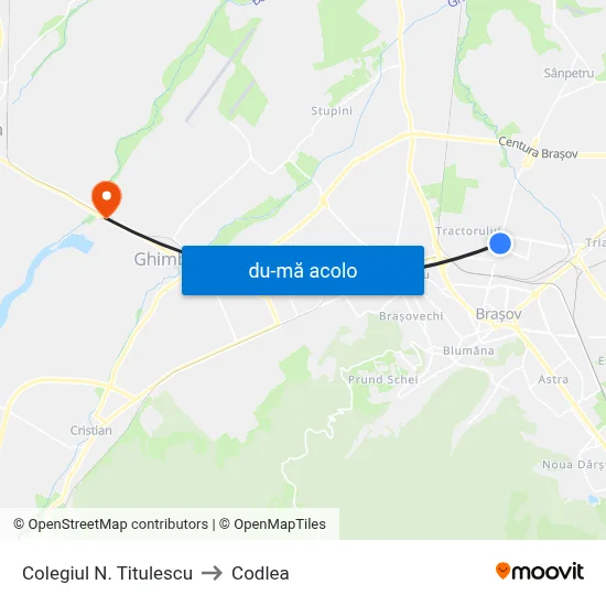 Harta de Colegiul N. Titulescu către Codlea