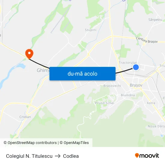 Harta de Colegiul N. Titulescu către Codlea