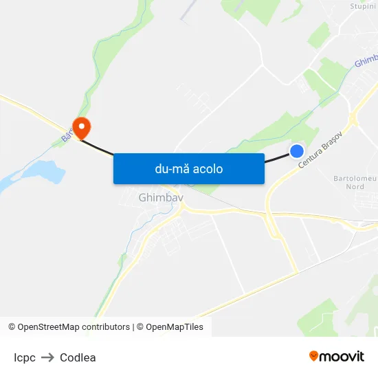 Harta de Icpc către Codlea