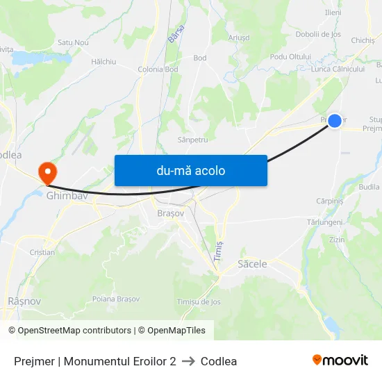 Harta de Prejmer | Monumentul Eroilor 2 către Codlea