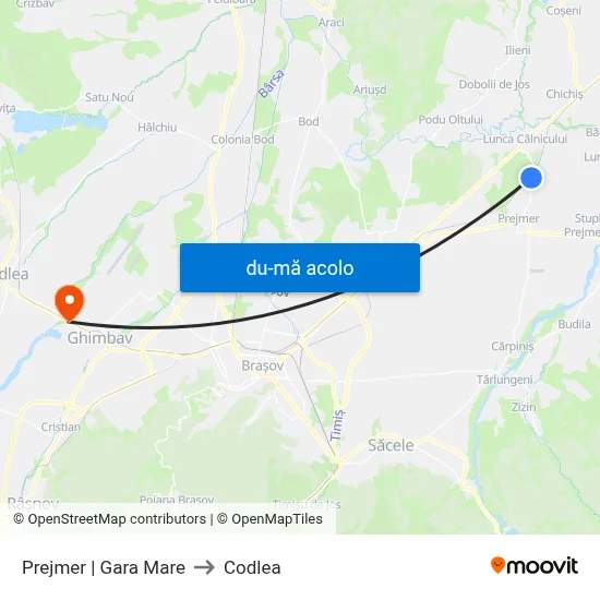 Harta de Prejmer | Gara Mare către Codlea
