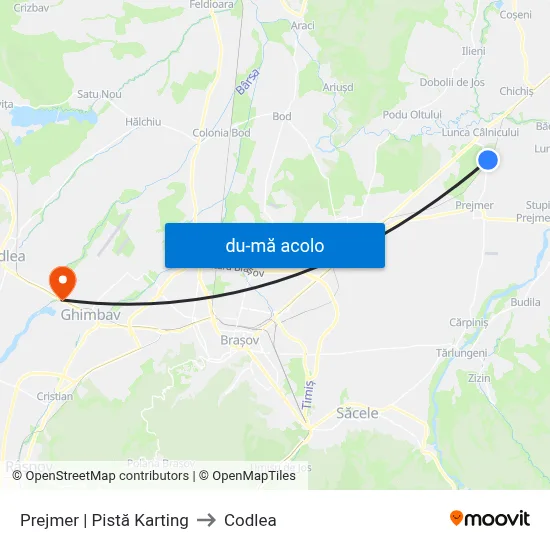 Harta de Prejmer | Pistă Karting către Codlea