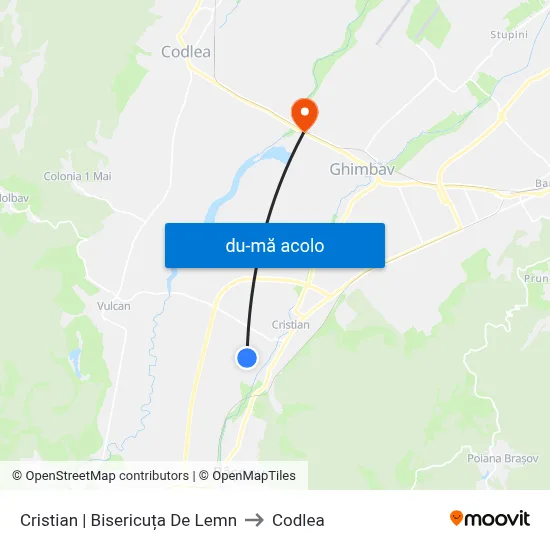 Harta de Cristian | Bisericuța De Lemn către Codlea