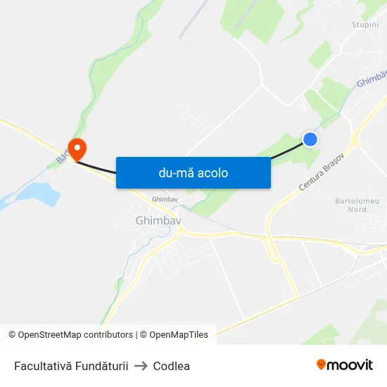 Harta de Facultativă Fundăturii către Codlea