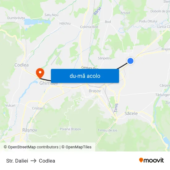 Harta de Str. Daliei către Codlea