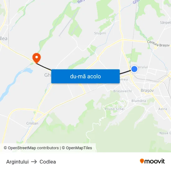 Harta de Argintului către Codlea