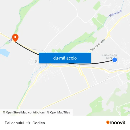 Harta de Pelicanului către Codlea