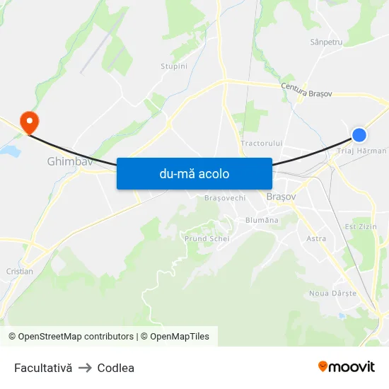 Harta de Facultativă către Codlea