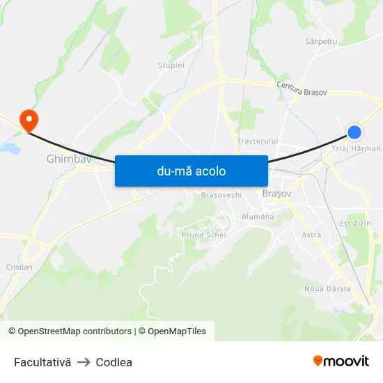 Harta de Facultativă către Codlea