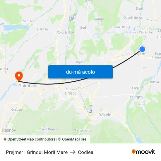 Harta de Prejmer | Grindul Morii Mare către Codlea