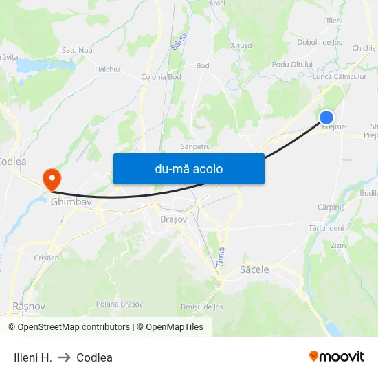 Harta de Ilieni H. către Codlea