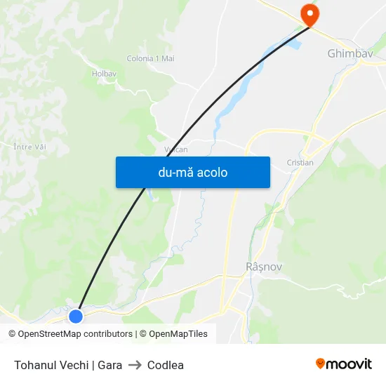 Harta de Tohanul Vechi | Gara către Codlea