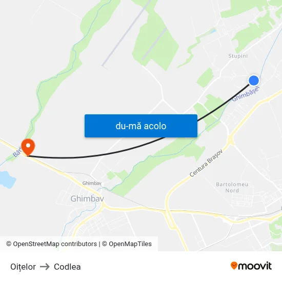 Harta de Oițelor către Codlea