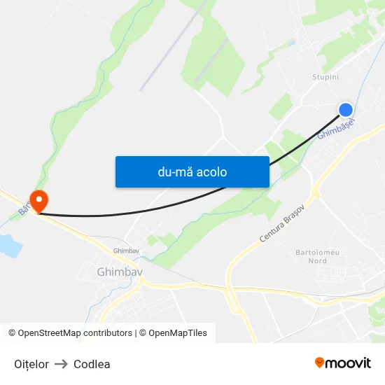 Harta de Oițelor către Codlea