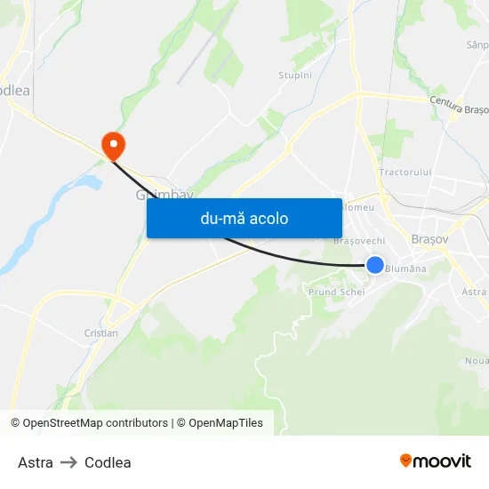 Harta de Astra către Codlea