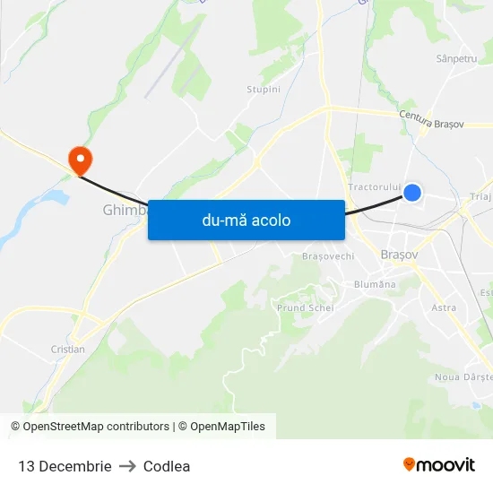 Harta de 13 Decembrie către Codlea