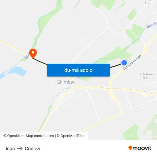 Harta de Icpc către Codlea