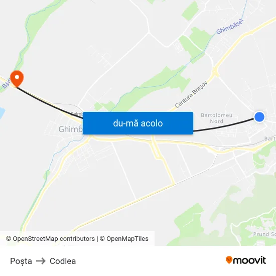 Harta de Poşta către Codlea